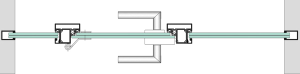 Festverglasung mit Ganzglastür