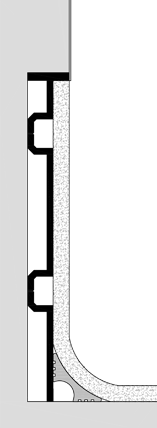 Sockelprofil C3U wandbündig mit Hohlkehlprofil