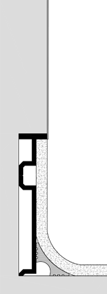 Sockelprofil C3U wandbündig mit Hohlkehlprofil
