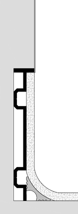 Sockelprofil C3U wandbündig mit Hohlkehlprofil