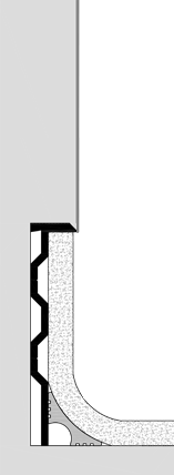 Sockelprofil C4U wandbündig mit Hohlkehlprofil
