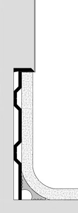 Sockelprofil C4U wandbündig mit Hohlkehlprofil