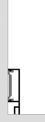 Sockelprofil Aluminium 50mm hoch 13mm breit mit Clips Befestigung
