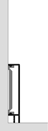 Sockelprofil Aluminium 60mm hoch 12mm breit mit Clips Befestigung