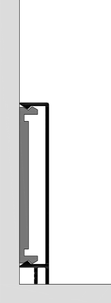 Sockelprofil Aluminium 80mm hoch 13mm breit mit Clips Befestigung